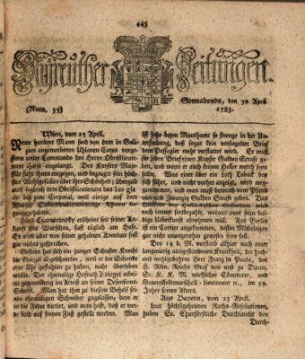 Bayreuther Zeitung Samstag 30. April 1785