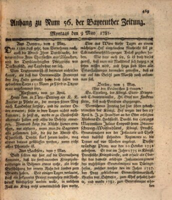 Bayreuther Zeitung Montag 9. Mai 1785