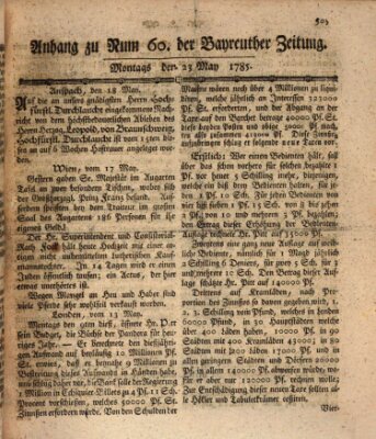 Bayreuther Zeitung Montag 23. Mai 1785