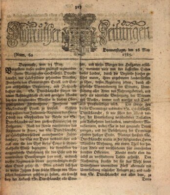 Bayreuther Zeitung Donnerstag 26. Mai 1785