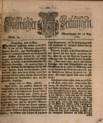 Bayreuther Zeitung Samstag 28. Mai 1785