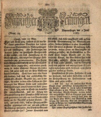 Bayreuther Zeitung Donnerstag 2. Juni 1785