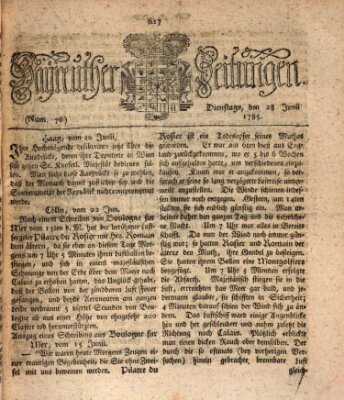 Bayreuther Zeitung Dienstag 28. Juni 1785