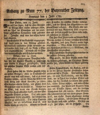 Bayreuther Zeitung Freitag 1. Juli 1785