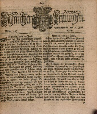 Bayreuther Zeitung Samstag 2. Juli 1785