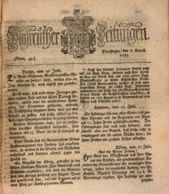 Bayreuther Zeitung Dienstag 2. August 1785