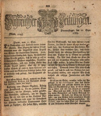 Bayreuther Zeitung Donnerstag 22. September 1785