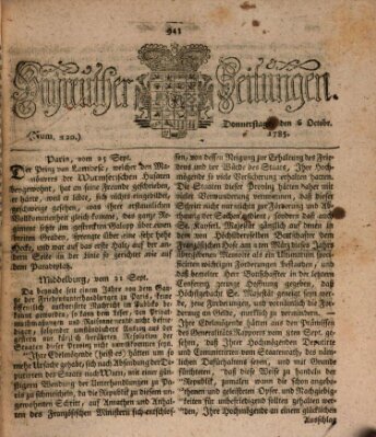 Bayreuther Zeitung Donnerstag 6. Oktober 1785