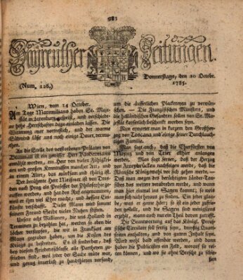 Bayreuther Zeitung Donnerstag 20. Oktober 1785