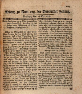 Bayreuther Zeitung Freitag 28. Oktober 1785