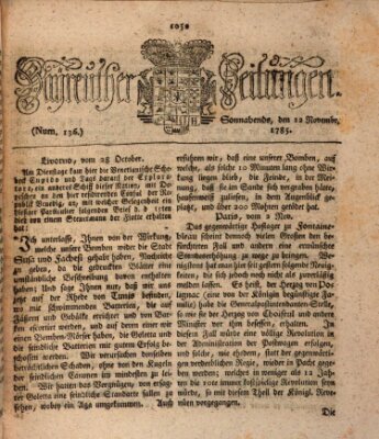 Bayreuther Zeitung Samstag 12. November 1785