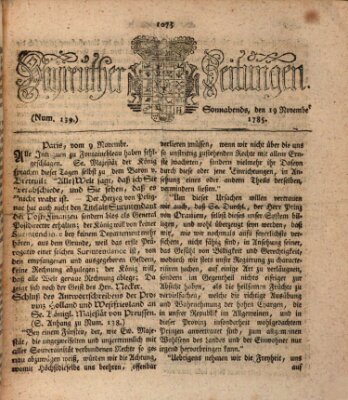 Bayreuther Zeitung Samstag 19. November 1785