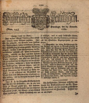 Bayreuther Zeitung Dienstag 29. November 1785