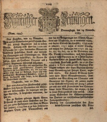 Bayreuther Zeitung Donnerstag 1. Dezember 1785