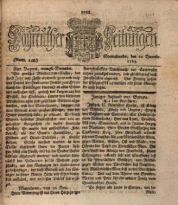 Bayreuther Zeitung Samstag 10. Dezember 1785