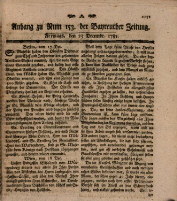 Bayreuther Zeitung Freitag 23. Dezember 1785