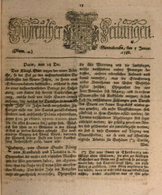 Bayreuther Zeitung Samstag 7. Januar 1786