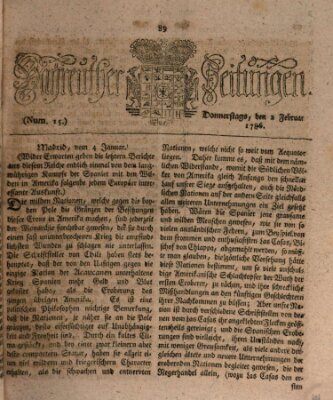 Bayreuther Zeitung Donnerstag 2. Februar 1786