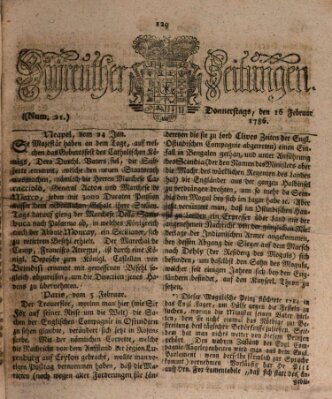 Bayreuther Zeitung Donnerstag 16. Februar 1786