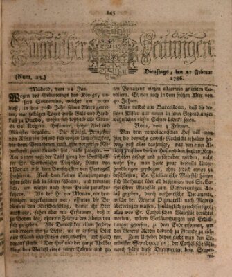 Bayreuther Zeitung Dienstag 21. Februar 1786