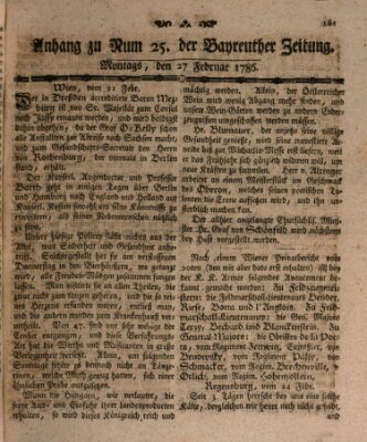 Bayreuther Zeitung Montag 27. Februar 1786