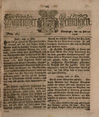 Bayreuther Zeitung Dienstag 28. Februar 1786