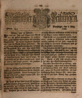 Bayreuther Zeitung Dienstag 7. März 1786