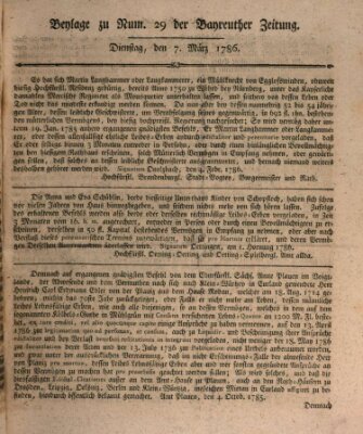 Bayreuther Zeitung Dienstag 7. März 1786