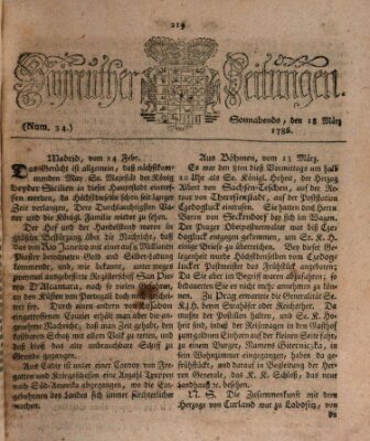 Bayreuther Zeitung Samstag 18. März 1786