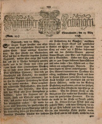 Bayreuther Zeitung Samstag 25. März 1786