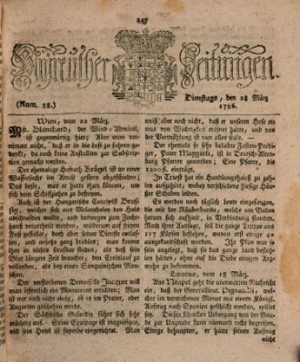 Bayreuther Zeitung Dienstag 28. März 1786