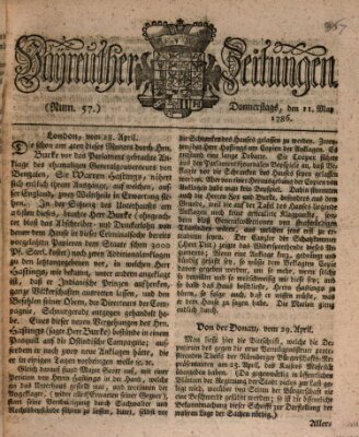 Bayreuther Zeitung Donnerstag 11. Mai 1786