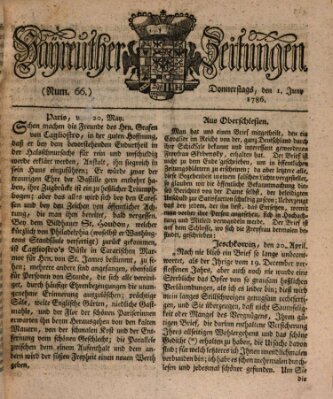 Bayreuther Zeitung Donnerstag 1. Juni 1786