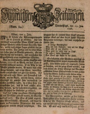 Bayreuther Zeitung Donnerstag 13. Juli 1786