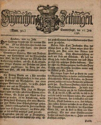 Bayreuther Zeitung Donnerstag 27. Juli 1786