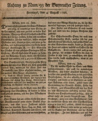 Bayreuther Zeitung Freitag 4. August 1786