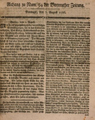 Bayreuther Zeitung Montag 7. August 1786