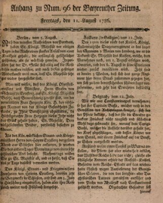 Bayreuther Zeitung Freitag 11. August 1786