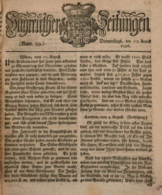 Bayreuther Zeitung Donnerstag 17. August 1786