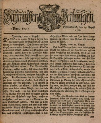 Bayreuther Zeitung Samstag 19. August 1786