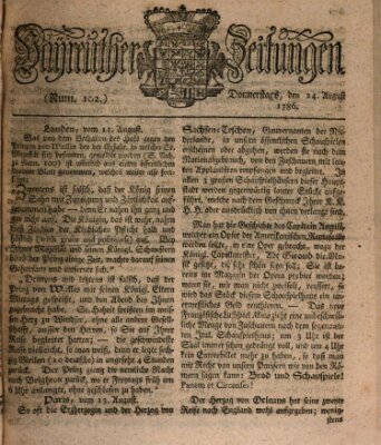 Bayreuther Zeitung Donnerstag 24. August 1786