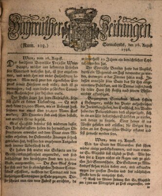 Bayreuther Zeitung Samstag 26. August 1786