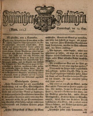 Bayreuther Zeitung Donnerstag 14. September 1786