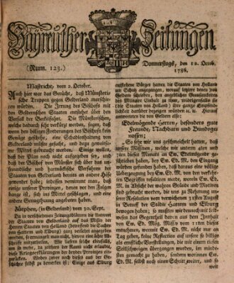 Bayreuther Zeitung Donnerstag 12. Oktober 1786