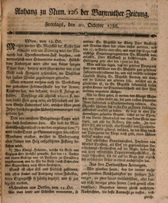 Bayreuther Zeitung Freitag 20. Oktober 1786