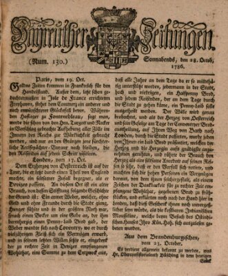 Bayreuther Zeitung Samstag 28. Oktober 1786