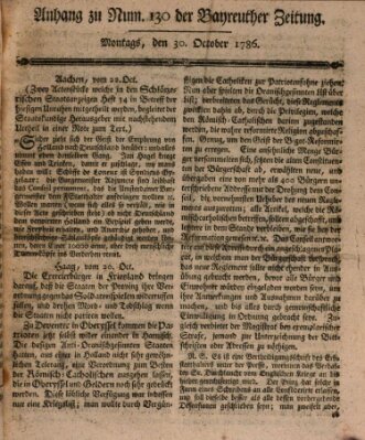 Bayreuther Zeitung Montag 30. Oktober 1786