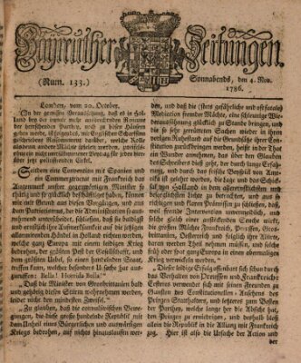 Bayreuther Zeitung Samstag 4. November 1786