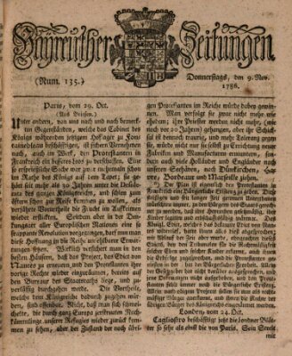 Bayreuther Zeitung Donnerstag 9. November 1786