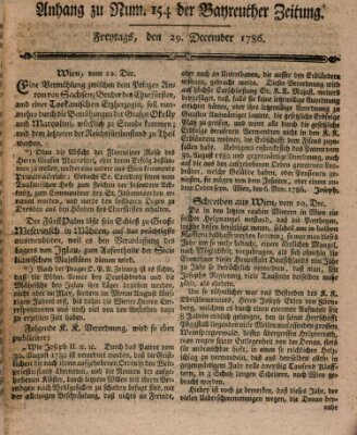 Bayreuther Zeitung Freitag 29. Dezember 1786